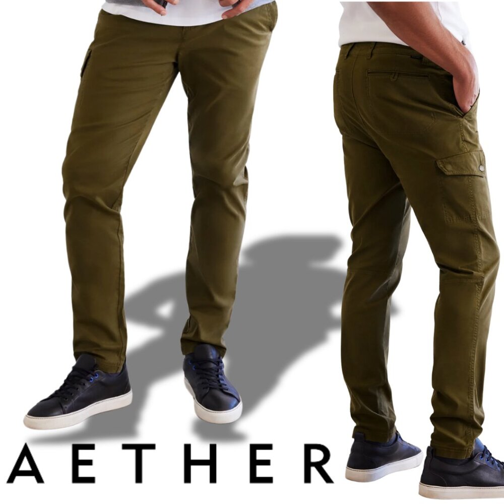 AETHER Fairfax Pant Command Green Straight Tapered Utility Chino MSRP $225 Sz 32